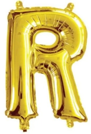 Gold Letter R Mini Foil Balloon
