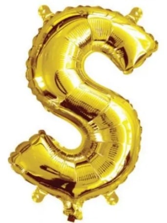Gold Letter S Mini Foil Balloon