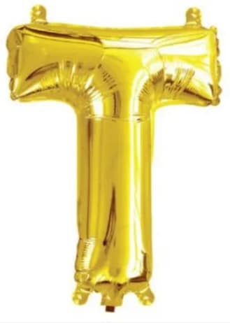 Gold Letter T Mini Foil Balloon