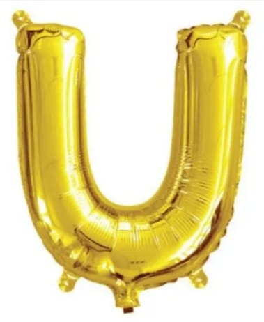 Gold Letter U Mini Foil Balloon