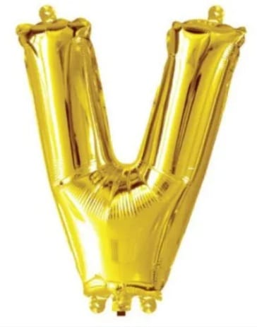 Gold Letter V Mini Foil Balloon