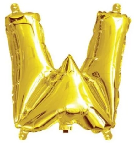 Gold Letter W Mini Foil Balloon
