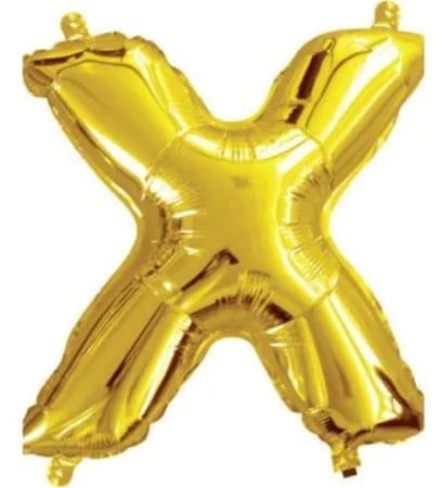 Gold Letter X Mini Foil Balloon