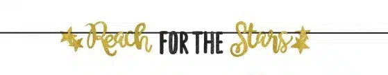 Reach for the Stars Letter Banner Gold Glitter