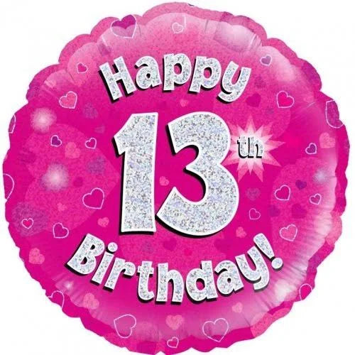 13th Birthday Pink Foil Balloon 45cm