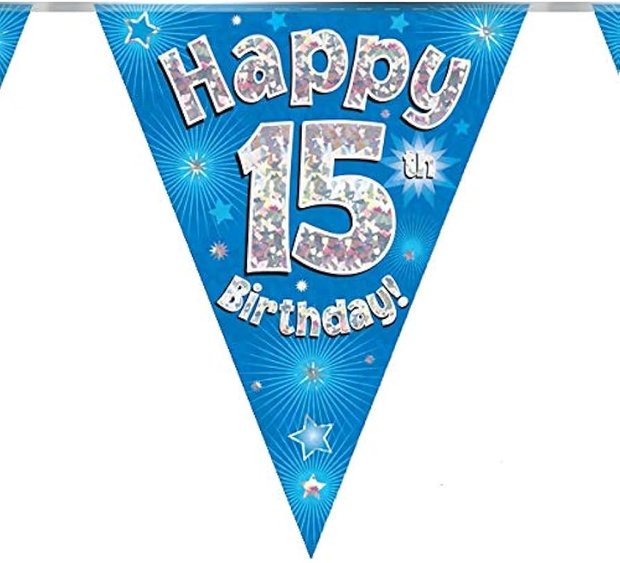 Happy 15th Birthday Blue Bunting