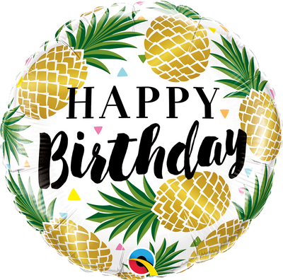 Foil Balloon 18" Happy Birthday -Pineapple