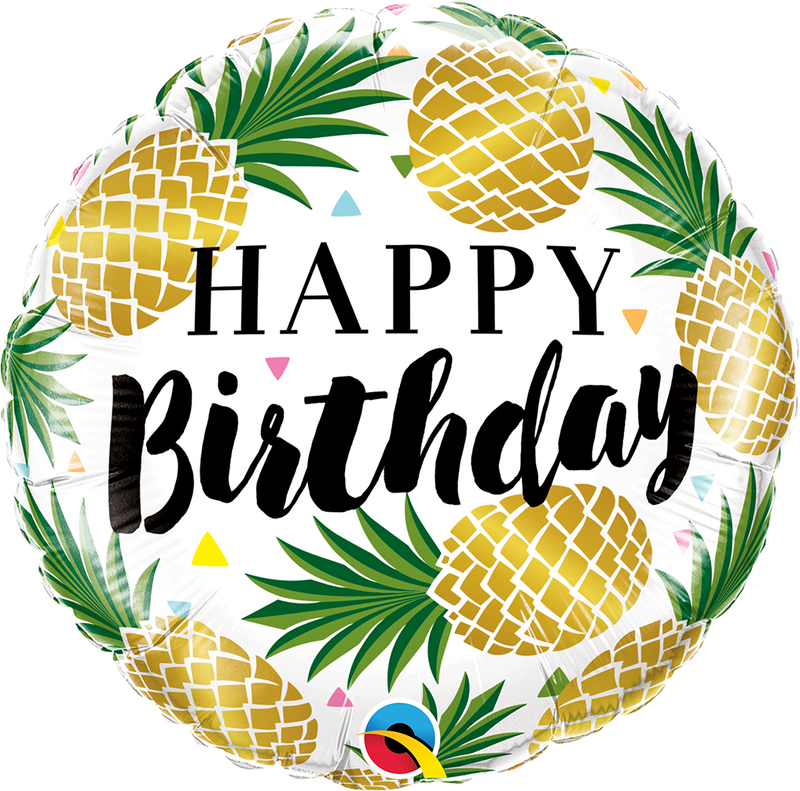 Foil Balloon 18" Happy Birthday -Pineapple