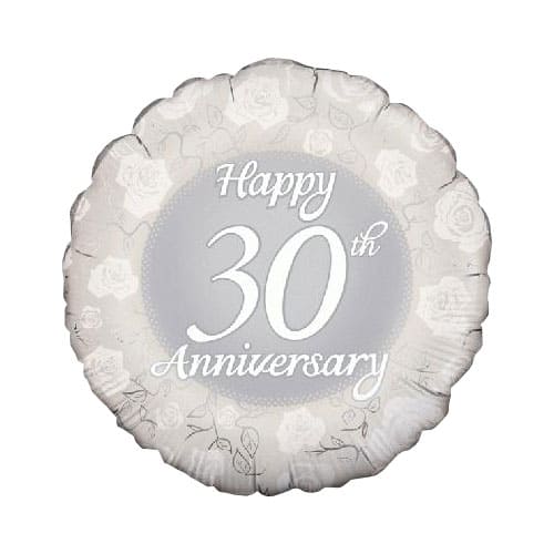 Happy 30th Anniversary Foil Balloon 45cm