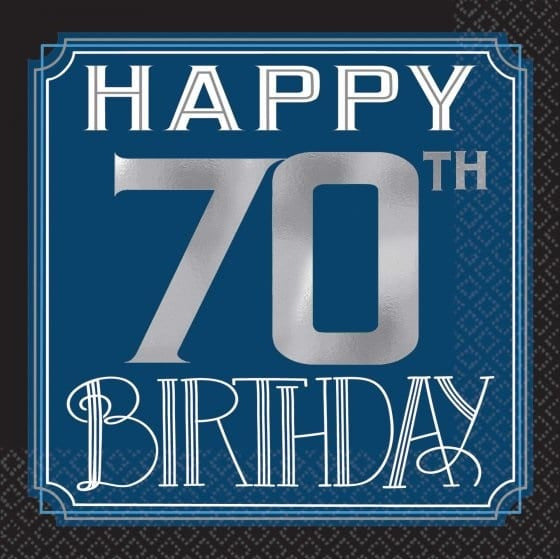 Happy 70th Birthday Beverage Napkins Foil Stamped (16)