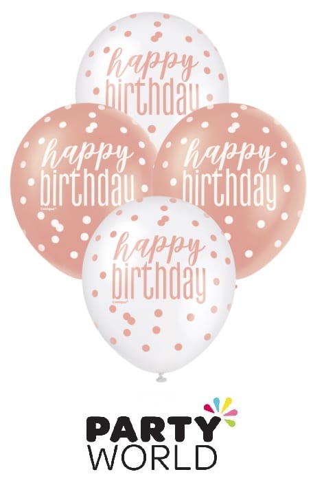 70 Metallic Rose Gold Latex Balloons (6)