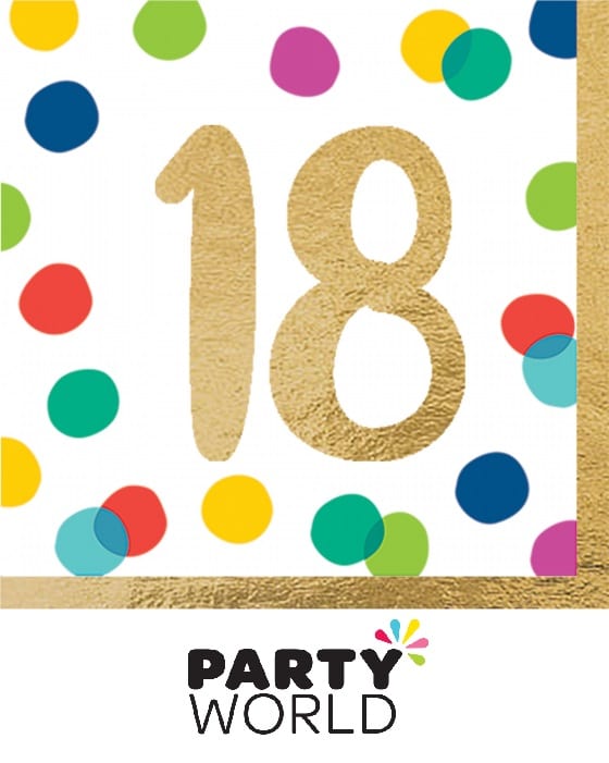 Happy Dots 18th Birthday Paper Luncheon Napkins (16)