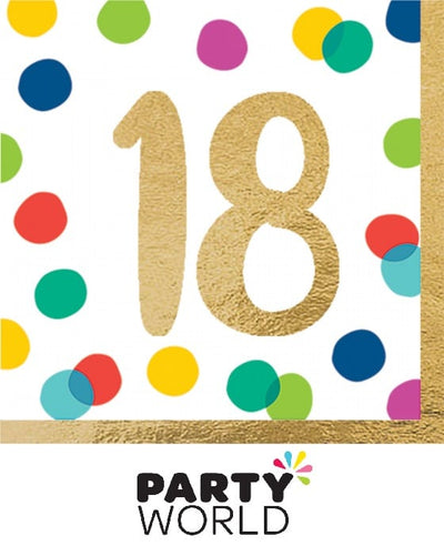 Happy Dots 18th Birthday Paper Luncheon Napkins (16)