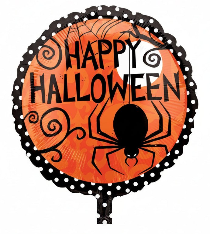 Happy Halloween Frightfully Fancy Round Metallic Foil Balloon 45cm