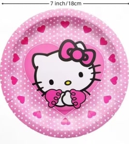 Hello Kitty Party Paper 7in Plates (10)
