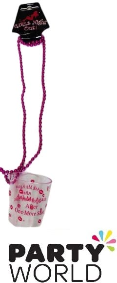Hens Party Bride To Be Shot Glass on a Bead Necklace
