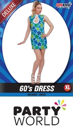 Hippie Groovy 60s Party Female XL Dress