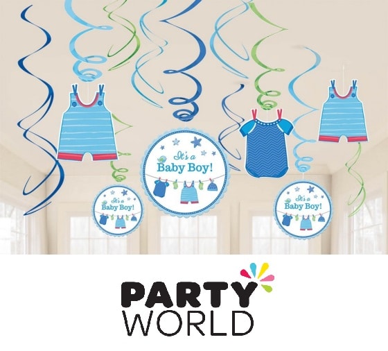 It's A Girl Baby Shower Hanging Swirl Decorations (12pcs)