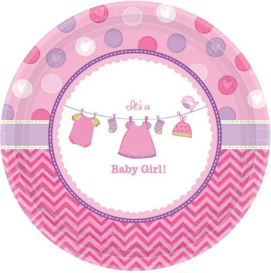 It's A Girl Baby Shower Paper Plates 10.5in (8pk)