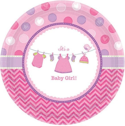 It's A Girl Baby Shower Paper Plates 10.5in 8pk