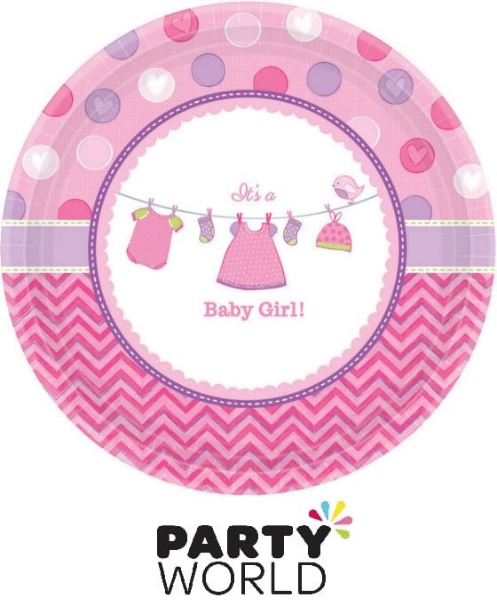 It's A Girl Baby Shower Paper Plates 7in (8pk)