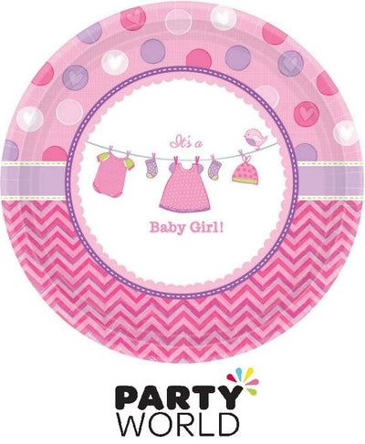 It's A Girl Baby Shower Paper Plates 7in (8pk)