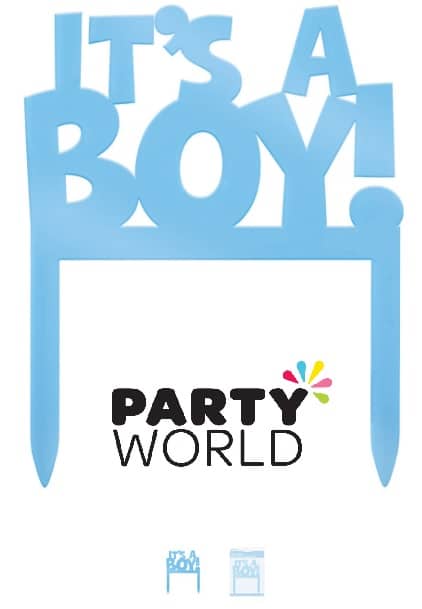It's a Boy Blue Party Cake Topper