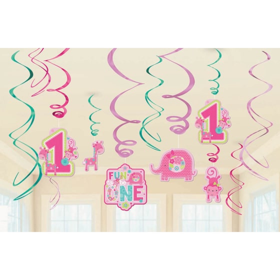 Jungle 1st Birthday Pink Party Hats (8)