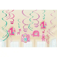 Jungle 1st Birthday Pink Swirls Value Pack