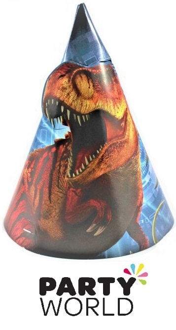 Dinosaur Party Cone Hats (8pk)