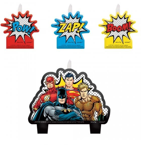 Justice League Heroes Unite Birthday Candle Set (4pcs)