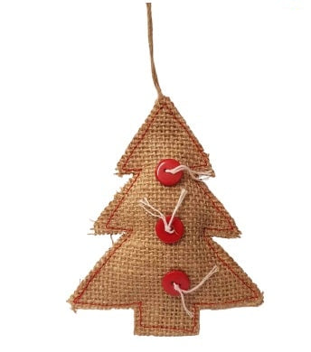 Jute Hanging Decoration - Xmas Tree (2pcs)