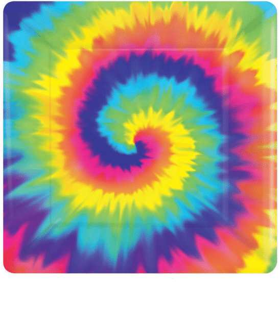 Feeling Groovy Tie Dye Large Paper Plates 10inch (8pk)