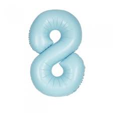 Giant Powder Blue Foil Number Balloon - 8 (Approx. 86cm)