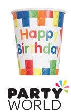 Lego Block Happy Birthday Paper Cups (8pk)