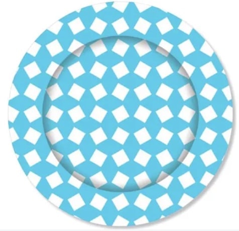 Light Blue Round Patterned Paper Plates (8)