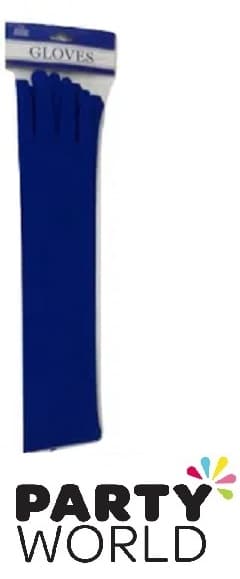 Long Blue Party Gloves