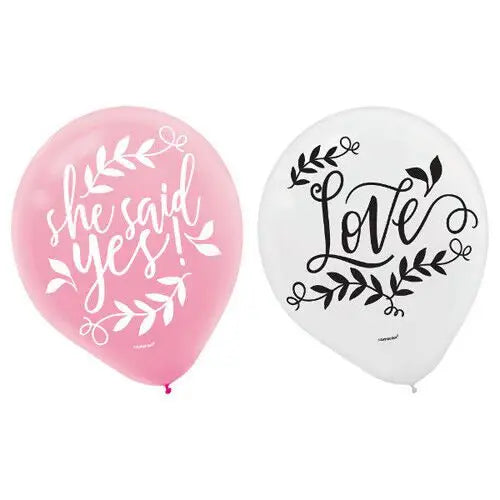 Love And She Said Yes 30cm Asstd Colour Latex Balloons (5)