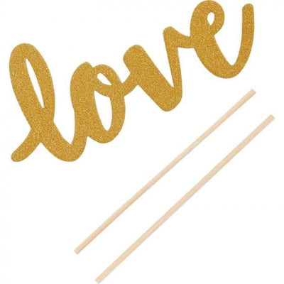 Love Glittered Cake Topper Pick