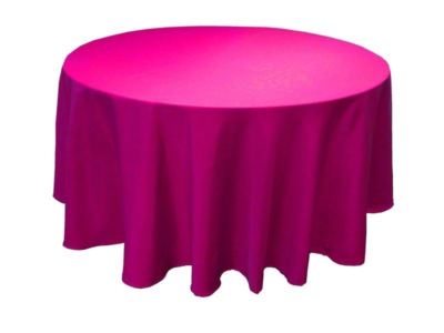 Plastic Table Cover Round - Magenta Pink