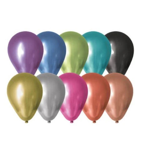 Party Balloons 10pk Metallic Assorted