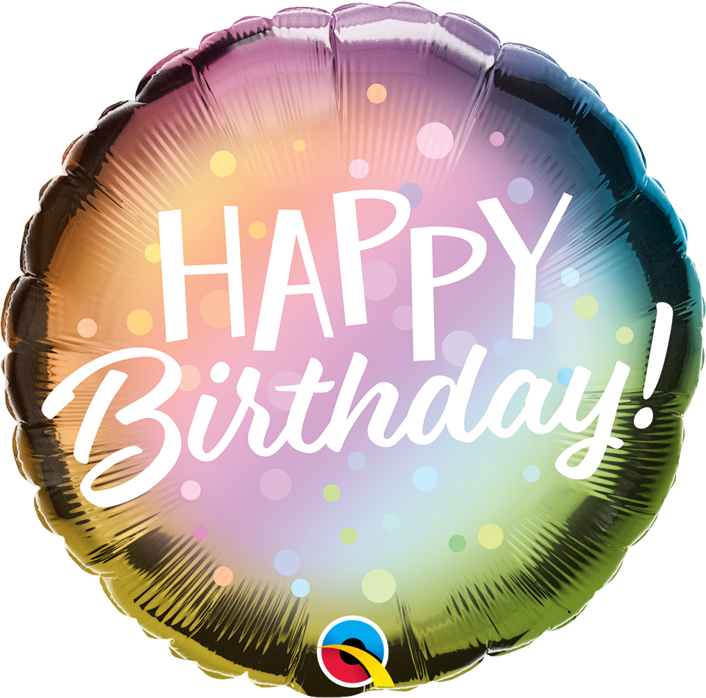 Foil Balloon 18" Happy Birthday - Metallic Ombre