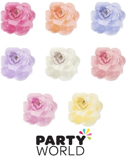 Rose Garden Shaped Napkins 16pk 29x27.5cm