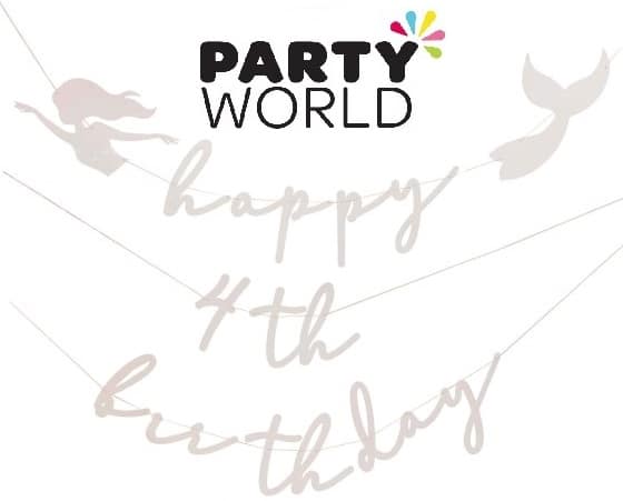 Mermaid Party Happy Birthday Customisable Letter Bunting