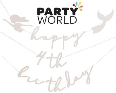 Mermaid Party Happy Birthday Customisable Letter Bunting
