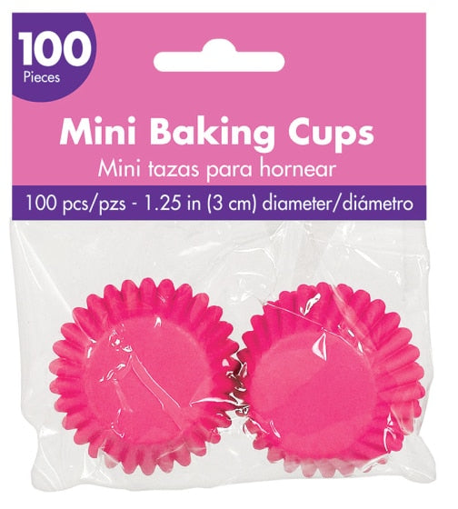 Mini Cupcake Cases - Bright Pink (100)
