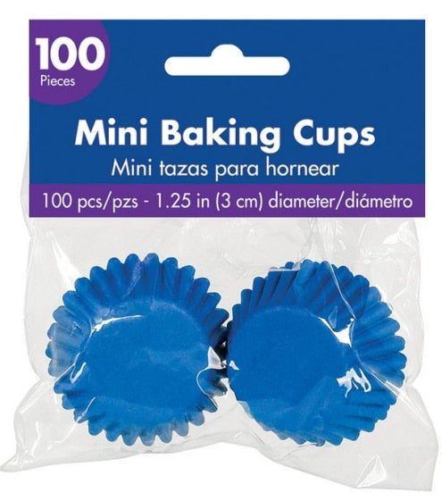 Mini Cupcake Cases Bright Royal Blue (100)