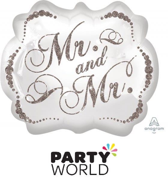Mr and Mr Silver Super shape Foil Balloon