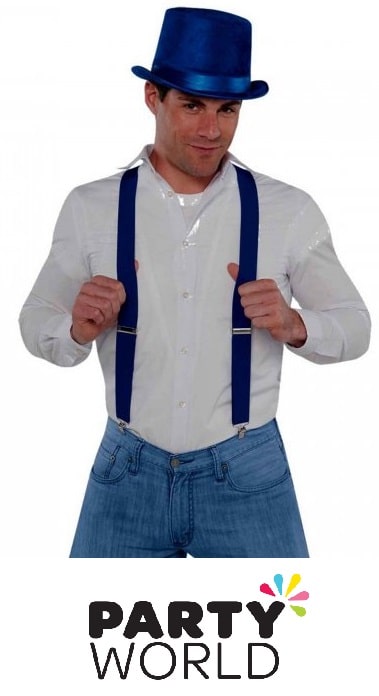Navy Blue Mens Party Suspenders
