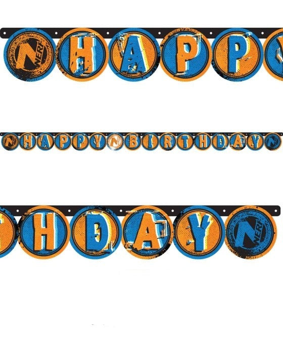 Nerf Party Happy Birthday Letter Banner